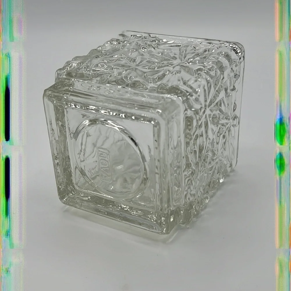 AVON CLEAR GLASS CANDLE HOLDER